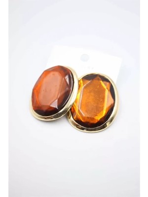 Herşey Trend Herşeytrend Taşlı Küpe - Kahverengi