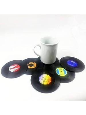 Savlar Store Çıtırtılı Sesler Plak Görünümlü Mıknatıslı Bardak Altlığı ve Buzdolabı Magneti