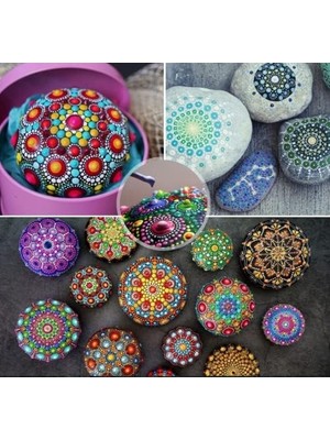 Savlar Store Mandalart Fabric Dot Kalemleri, Dot Çubukları 12 Parça, Büyükten Küçüğe Tüm Boyutlar