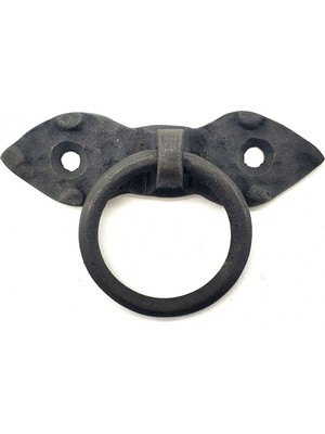 Senka Antika Tarz Dekoratif Pirinç Yaprak Mobilya Kulbu, Kapı Kilit Halkası - 80 Mm, Oksit