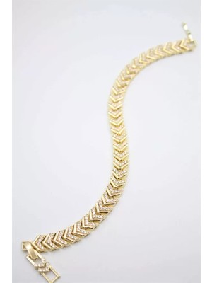 Herşey Trend Herşeytrend Taşlı Vip Bileklik - Altın