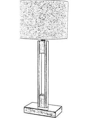 Savlar Store ML-9108-1E Eskitme Kaplama Masa Lambası, E27, Metal, 35 cm