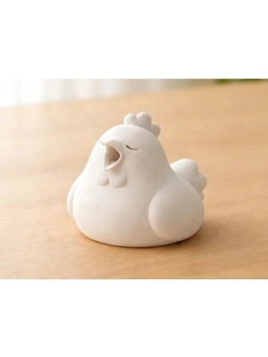 Obliva Sevimli Uykucu Tavuk Figürü – 3D Baskı Dekoratif