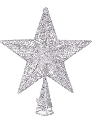Savlar Store Yılbaşı Süsü Çam Ağacı Tepe Süsü Simli Lame 21X23 Cm.