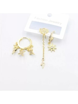 Herşey Trend Herşeytrend 3'lü Bulut Küpe - Altın