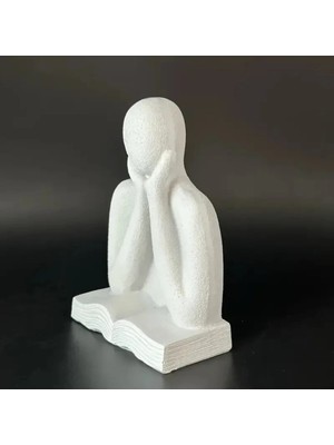 Obliva 3D Baskı Minimalist Okuyan Adam Dekoratif Biblo