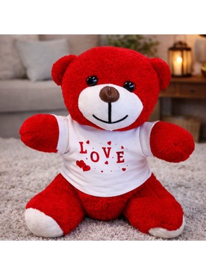 Zenvia Love Tişörtlü Kırmızı Peluş Ayıcık ZNV-TTT3245