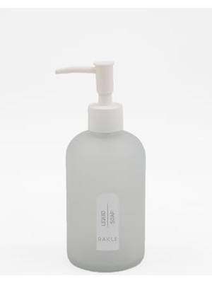 Savlar Store Envy Premium Banyo Seti - Gri Cam - Sıvı Sabunluk ve Diş Fırçalık - 420CC Beyaz Pompalı - Banyo