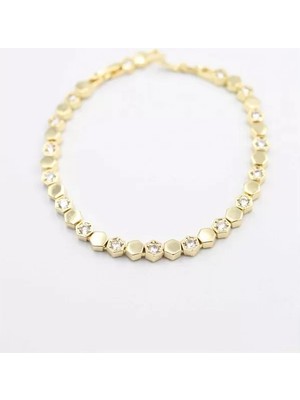 Herşey Trend Herşeytrend Taşlı Petek Bileklik - Altın