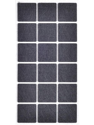 Savlar Store Siyah Keçe 18 Adet 3,5 cm Kare Yapışkanlı, Masa, Koltuk Altı Parke Koruma Keçesi