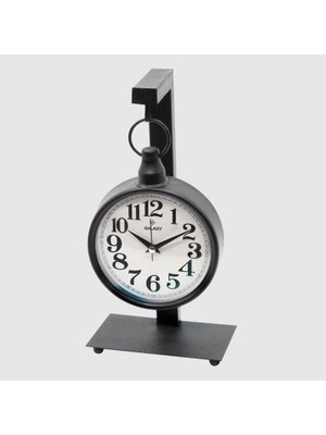 Savlar Store Galaxy Premium Metal Gövdeli Ofis ve Ev Masa Üstü Sessiz Akar Saat 35 cm Yükseklik