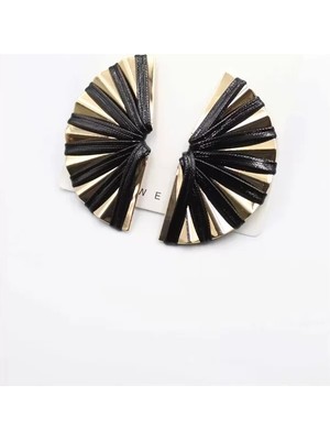 Herşey Trend Herşeytrend Derili Küpe - Siyah