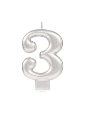 Savlar Store 3 Rakam Mum Gümüş Renk