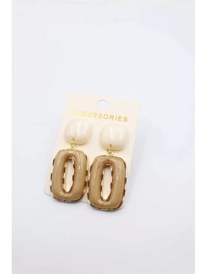 Herşey Trend Herşeytrend Taşlı Küpe - Kahverengi