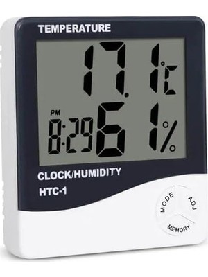 Savlar Store Dijital LCD Elektronik Alarm Saat Termometre Higrometre Hava Istasyonu Kapalı Alandaki Masa Saati