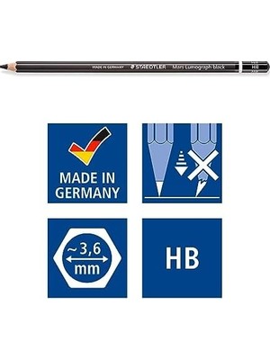 Savlar Store 100B G6 Mars Kurşun Kalem 6'lı Metal Kutuda 8b, 6b, 2 Adet 4b, 2 Adet 2b