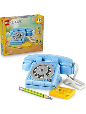 Savlar Store 3'ü 1 Arada Retro Telefon 31174 – 8 Yaş ve Üzeri Çocuklar Için 1980'LER Veya 2000'LER Modeli Olarak Inşa Edilebilen Nostaljik Oyuncak Yapım Seti, Eğlenceli Hediye Fikri (383 Parça)