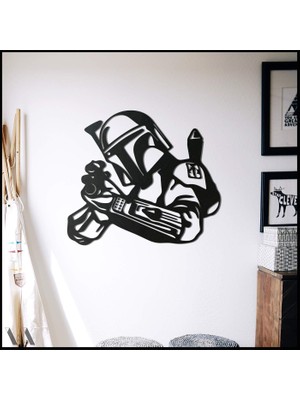 Savlar Store Bcdhomedecor,boba Fett Metal Duvar Dekoru (40 * 43)