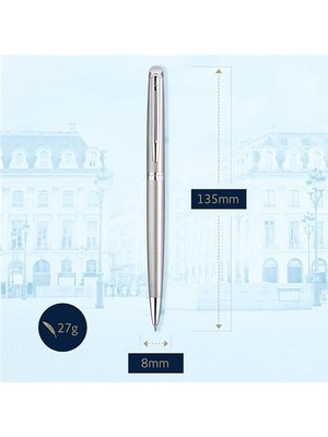 Savlar Store Waterman Yarımküre Tükenmez Kalem | Krom Süslemeli Paslanmaz Çelik | Orta Ipucu | Mavi Mürekkep | Hediye Kutusu