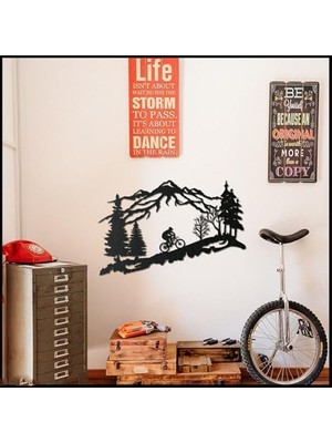 Savlar Store Bisiklet Tırmanışı Metal Duvar Dekoru – Bisiklet Severler Için Hediye – Dağ, Ağaç ve Bisikletçi Tasarımı – Ev Dekoru ve Asılı Duvar Sanatı – Lazer Kesim (33-50CM) (64-99CM) ((33-50CM))