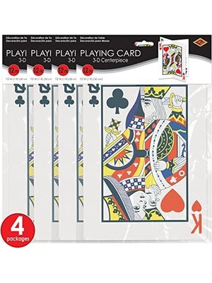 Savlar Store 54924 4 Parça 3D Oyun Kartı Merkezi Parçaları, 30,48 Cm, Kağıt, Çok Renkli