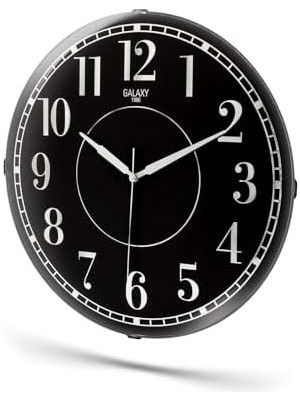 Savlar Store Galaxy Exclucive Compass Serisi Bombeli Klasik Kadranlı Ev ve Ofis Duvar Saati 35 cm Siyah