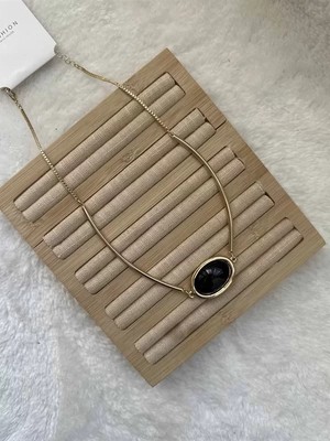 Herşey Trend Herşeytrend Taşlı Kolye - Siyah