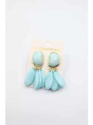 Herşey Trend Herşeytrend Taşlı Küpe - Turkuaz