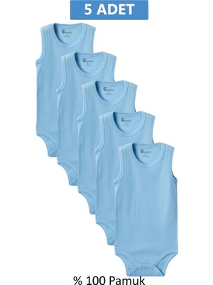 Herşey Trend Herşeytrend Mavi Askılı Body Zıbın 2-7 Yaş Çocuklar Için (5 Adet) Alttan Çıtçıtlı Özel Gereksinimli-D