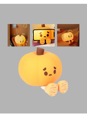Buyx Dekoratif Pumpkin Gece Lambası Şarjlı Dokunmatik LED Işık - BU002T-7GK8G9