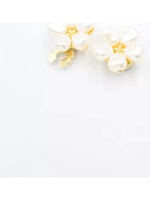 Herşey Trend Herşeytrend Incili Düğme Broşu - Altın