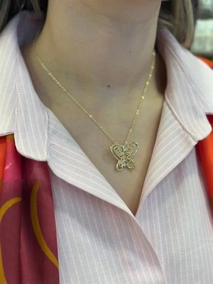 Herşey Trend Herşeytrend Füsün Kelebek Kolye - Altın