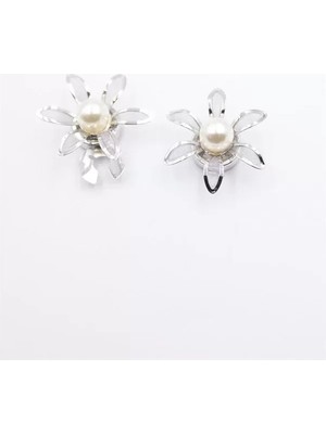 Herşey Trend Herşeytrend Incili Düğme Broşu - Gümüş