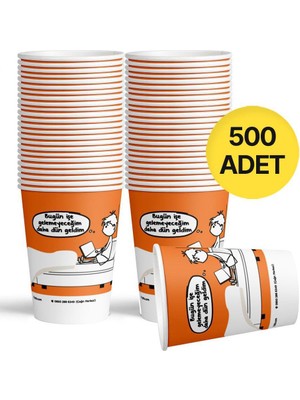 Ofix Karton Bardak Özel Baskılı 7 Oz 180 ml 500 Adet - Turuncu