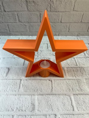 Buyx Dekoratif Yıldız Şeklinde Turuncu Mumluk Ev Aksesuarı - BU002T-7GL3R6