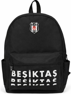 Beşiktaş Lisanslı 3 Bölmeli Sırt Çantası - Laptop Gözlü Su Itici Özellikli Yazı Baskılı Okul Çantası