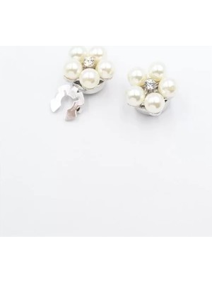 Herşey Trend Herşeytrend Incili Düğme Broşu - Gümüş