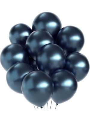 Kuzey Oyuncak Yüksek Kalite 50 Adet Gece Mavisi Krom Balon Gece Mavisi Balon Parlak Metalik Balon Vıp Süsleme