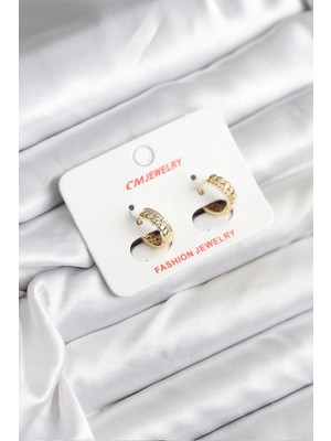 Venüs Shopping Mey Ithalat® 14K Gold Renk Kaplama cm Kadın Küpe