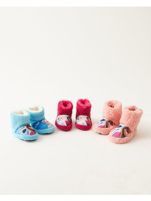 Chirpy Çocuk  3’lü Set Kaymaz Tabanlı Figürlü Ev Botu Panduf - Frozen