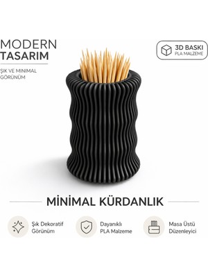 Studio Aslan Design Minimal Kürdanlık | Dekoratif Masa Üstü Organizer | 3D Baskı Pla Modern Tasarım | Şık ve Dayanıklı