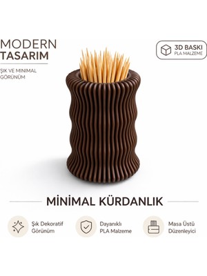 Studio Aslan Design Minimal Kürdanlık | Dekoratif Masa Üstü Organizer | 3D Baskı Pla Modern Tasarım | Şık ve Dayanıklı