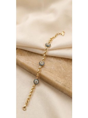 Dizay Concept 14K KARARMAZ PASLANMAZ AYARLANABİLİR  SOSYETE GÖZÜ BİLEKLİK