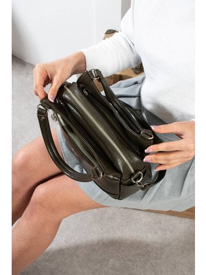 Özbu Kadın 5 Bölmeli Çok Gözlü Çanta – Yumuşak Suni Deri, El ve Çapraz Askılı Şık Tasarım