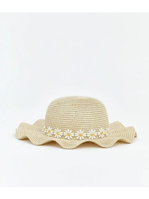 LC Waikiki Çiçekli Kız Çocuk Hasır Şapka  (S6)