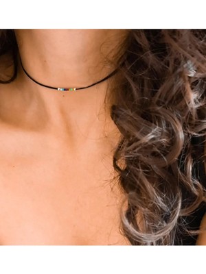 Atölye Merdiven 925 Ayar Gümüş Miyuki Taşlı Minimal Kolye