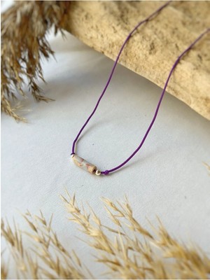 Atölye Merdiven Varasit Taşlı 925 Gümüş Detaylı Minimal Ip Kolye