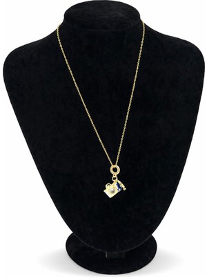 Pangu Çok Figürlü Mine Detaylı Zirkon Taşlı Çelik Kolye