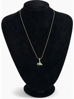 Pangu Arı Figürlü Mineli Zirkon Taşlı Çelik Kolye