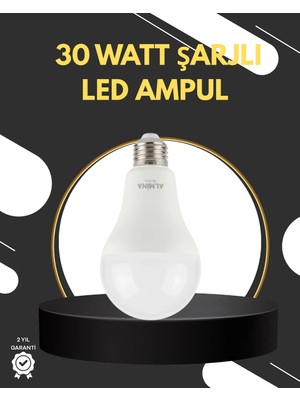 Uslucan Alışveriş Acil Durumlar Için Şarjlı LED Ampul 6400K Soğuk Beyaz 30 Watt